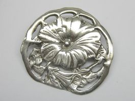 antik Brosche Silber 925 floral Mohnblüte