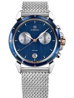 Herrenuhr ®Jowissa Swissmade Chrono Stahl Blau 5 BAR, NEU