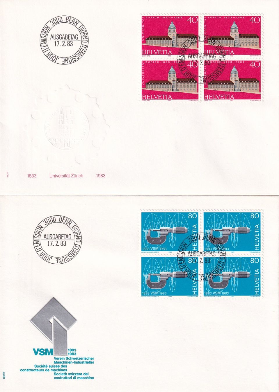 Alle Briefmarken: Lot 10 Briefe FDC 4er Block  1983 – Gebraucht aus Rossa von becky05 1
