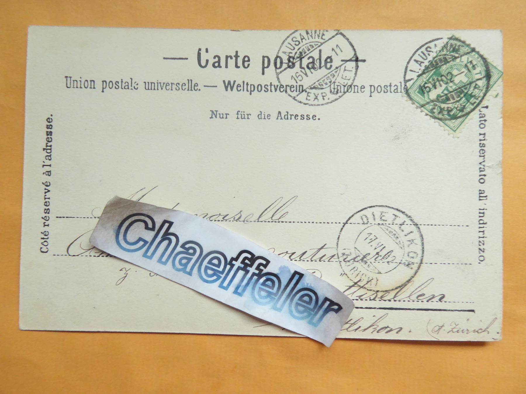 Cartoline postali: 1902  Ouchy. - Les Quais – Usato da Zürich venduto da Chaeffeler 1