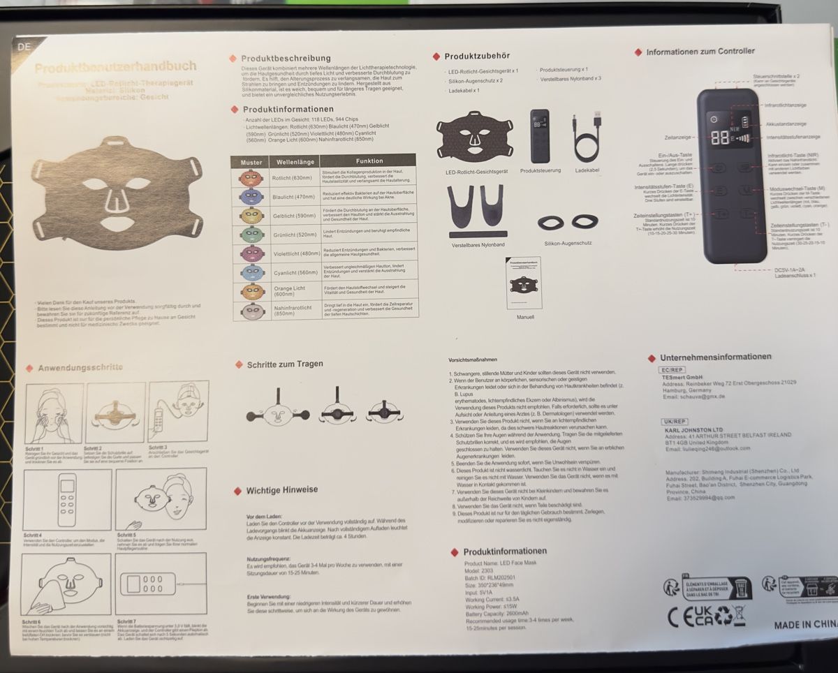 Gesichts- und Gehörschutz: LED Face Mask Gerät neu unbenutzt  – Neu (gemäss Beschreibung) aus Emmenbrücke von Poke-Gengar 2