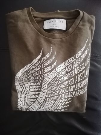 Sweatshirt Zara Pulse vert kaki imprimé taille M