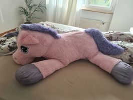 Grosses Plüsch Einhorn rosa lila weich guter Zustand
