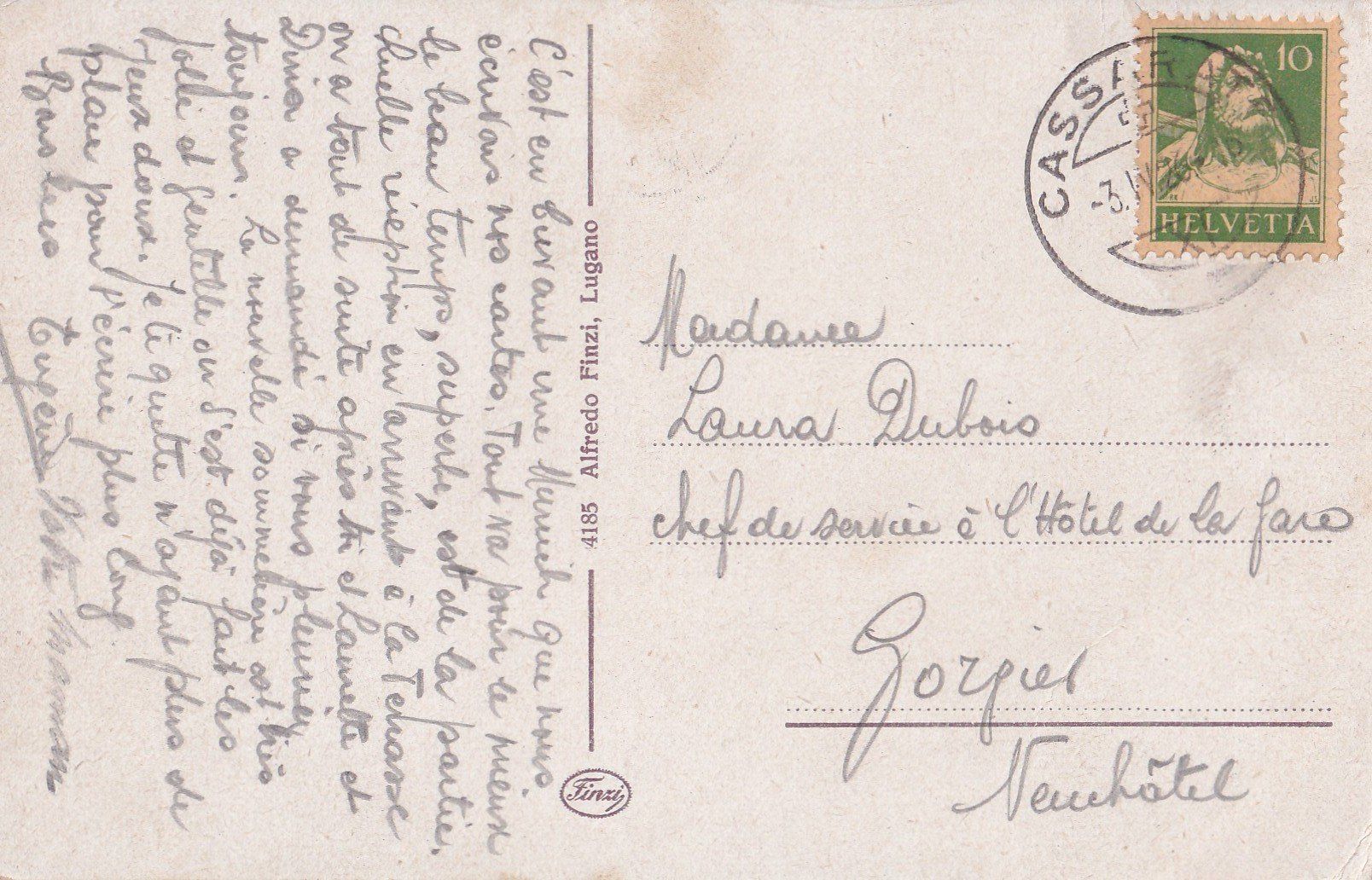 Cartoline postali: Lugano Quai mit kleinem Dampfschiff – Usato da Olten venduto da clotaldi 1
