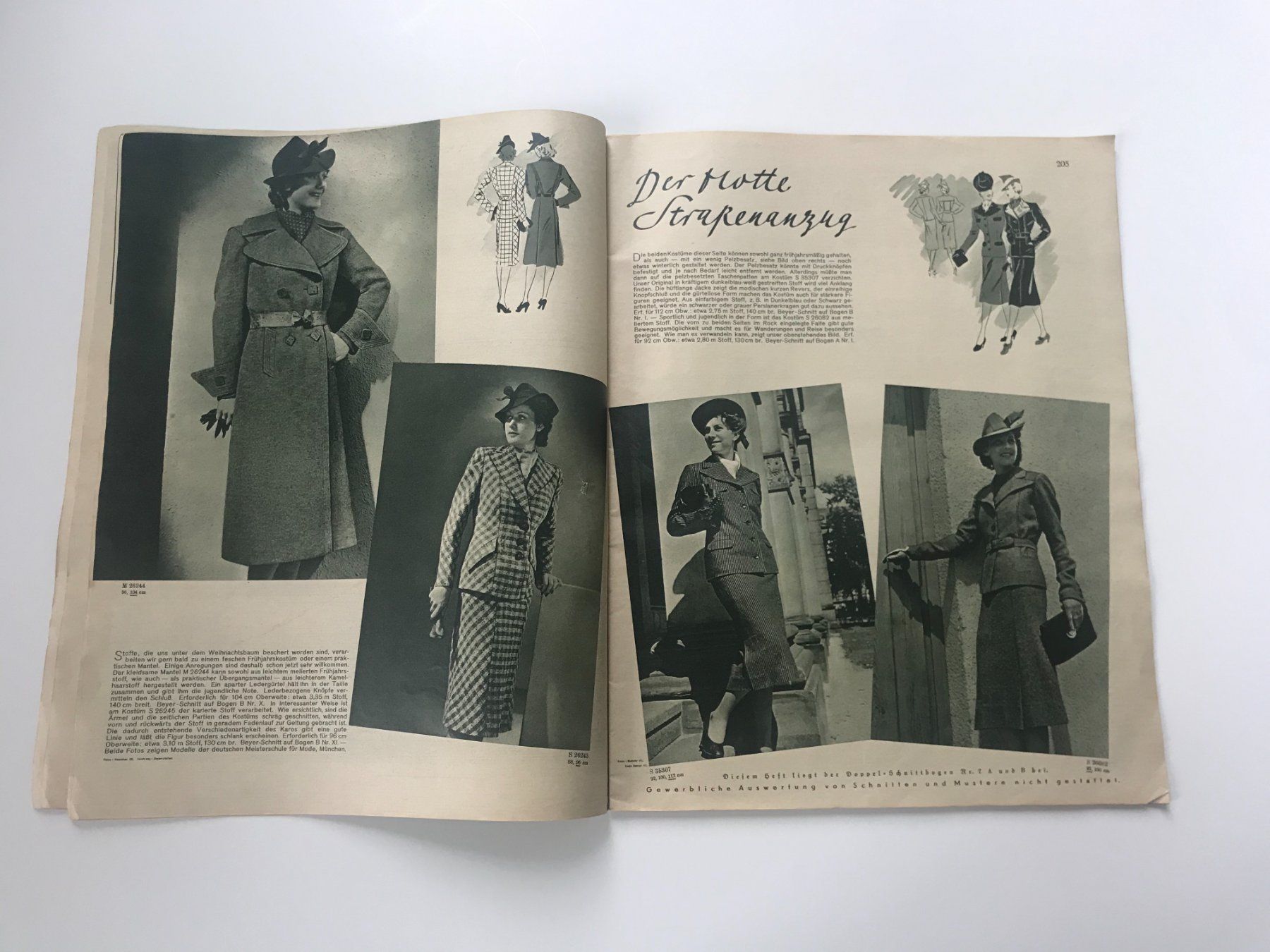 Cartamodelli: Deutsche Moden-Zeitung Beyer Leipzig Schnittmusterbogen 1938 – Usato da Brüttisellen venduto da Buxus 3