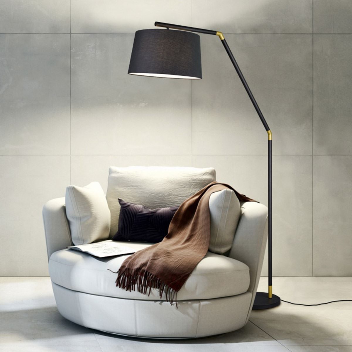 Lampade: Stehleuchte, Stoffschirm, 175 cm Höhe – Nuovo (secondo la descrizione) da Kreuzlingen venduto da Smart-Light