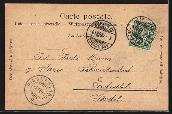 Cartoline postali: Zürich, Denkmal vor einer Kirche, Stadt – Usato da Berlin venduto da bartko-reher 1