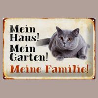 🔥 MEINE FAMILIE Katzen Blechschild 💛 12x18cm OVP 🔥