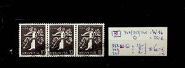 SUISSE BANDE DE 3 OBLITÉRÉE (Z26b) 1939. SBK 30.00.  /T352