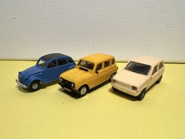 3x französische Kleinwagen in 1/87
