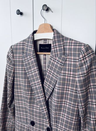 Massimo Dutti 34 Karierter Wollblazer XS Blazer
