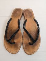 🤩2 STK LEDER-PERLEN & GUMMI FLIP-FLOPS SCHUHE DURCHGELAUFEN