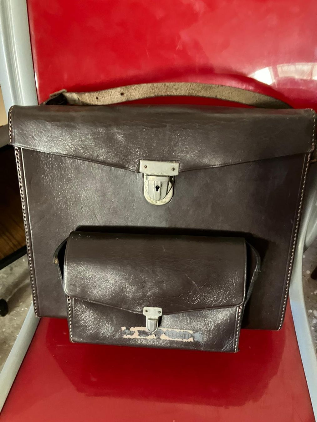 Borse: Borsa di pelle con doppio scomparto – Usato da Melano venduto da H-Sara 3