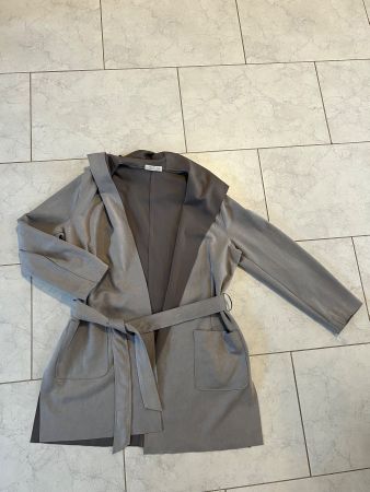 Sa'Sa Cardigan, Faux Lether Grau, Grösse XL, neuwertig top!