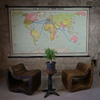 Paar Indonesische "Loop Lounge Chairs" / Hocker