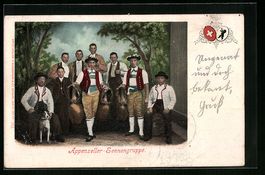 Appenzeller-Sennengruppe in Tracht mit H