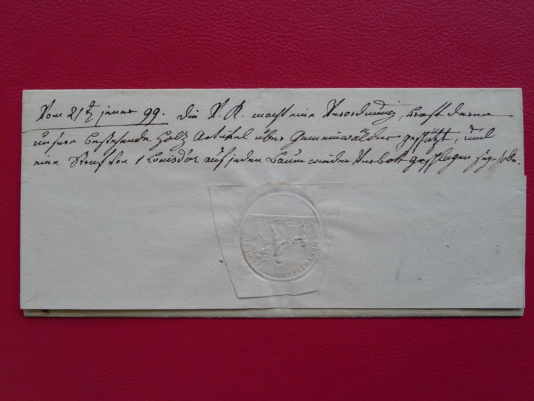 Tutti i francobolli: 1799 LUCERNE nach SACHSELN, Fischer Post – Usato da Sursee venduto da Luzernerraute 2