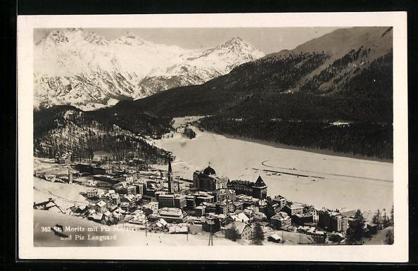 Ansichtskarten: St. Moritz, Generalansicht mit Piz Murai – Gebraucht aus Berlin von bartko-reher