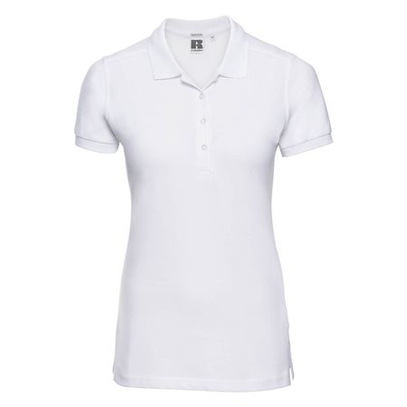 Damen Stretch Poloshirt Russell, Weiss S