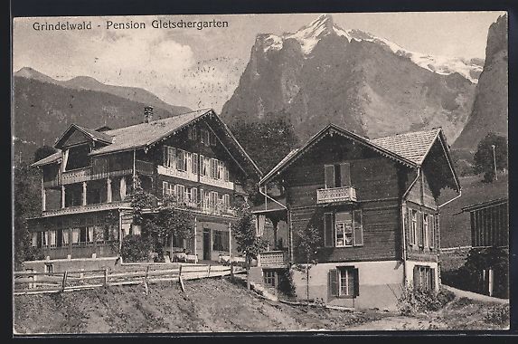 Cartoline postali: Grindelwald, Pension Gletschergarten geg – Usato da Berlin venduto da bartko-reher
