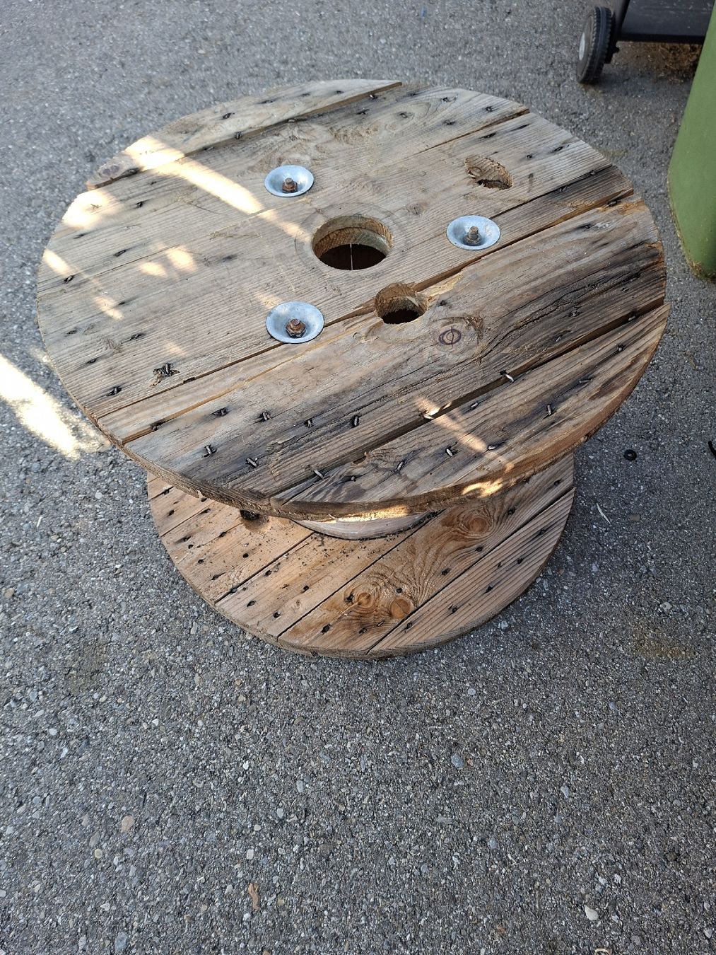 Holzartikel: Holz Bobine, Dekotrommel Tischplatte 63cm – Gebraucht aus Oberhasli von Cortina