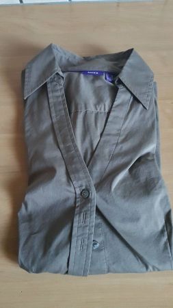 Chemisier vert olive gris taille 38 marque MEXX