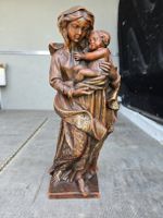 Madonna mit Kind Statue Alt-Schweizer Wachskunst 48cm hoch