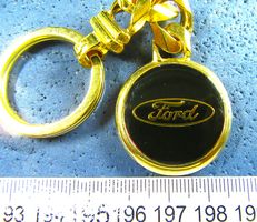 FORD AUTO LOGO SCHLÜSSELANHÄNGER GOLDIG METALIC
