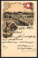 Litho Basel, Brücke mit Stadtpanorama, 