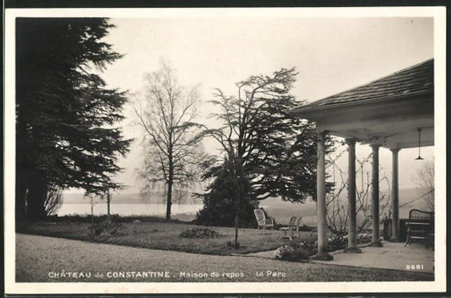 Cartoline postali: Château de Constantine, Maison de repos, le Parc, vers 1930 – Usato da Frauenfeld venduto da POML