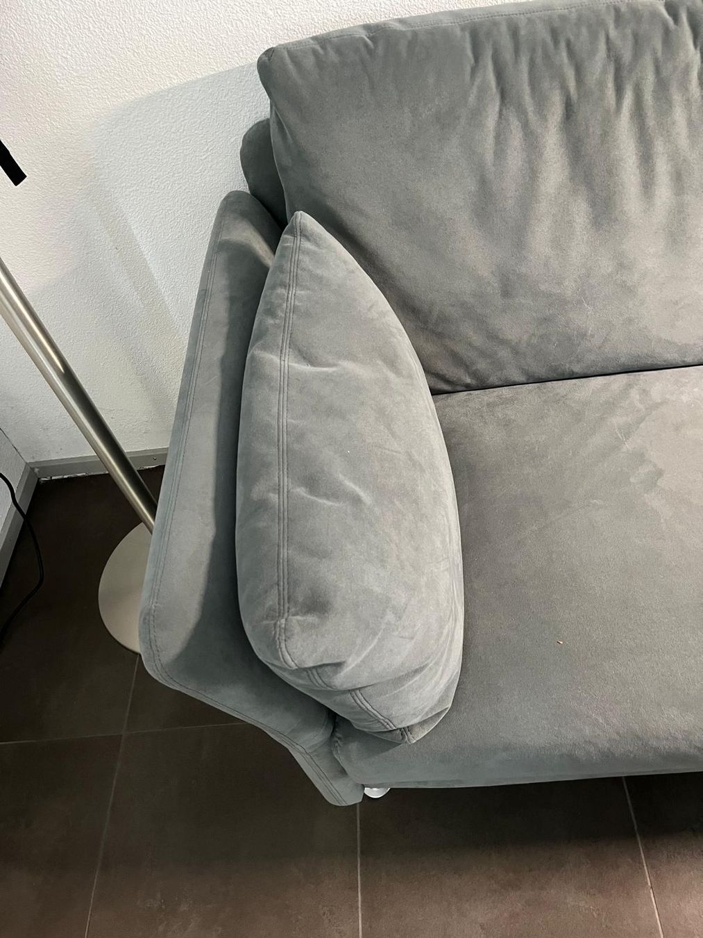 Divani: Wildledersofa graublau – Usato da Winterthur venduto da menzi1980 2