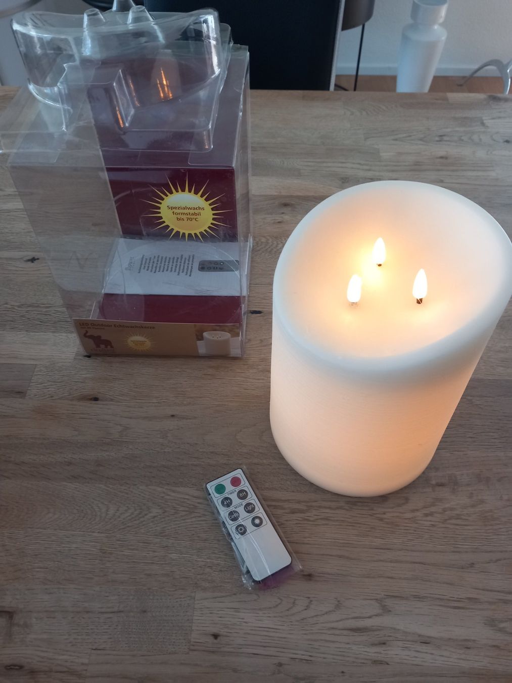 Candele: LED Echtwachskerze mit Fernbedienung – Nuovo e nell'imballaggio originale da Thun venduto da Beas-Allerlei