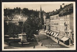 St. Gallen, Marktplatz mit Geschäften u