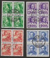 Schweiz Viererblock Pro Juventute 1935 gestempelt