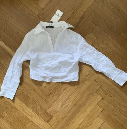 Blouse crop en lin Zara
