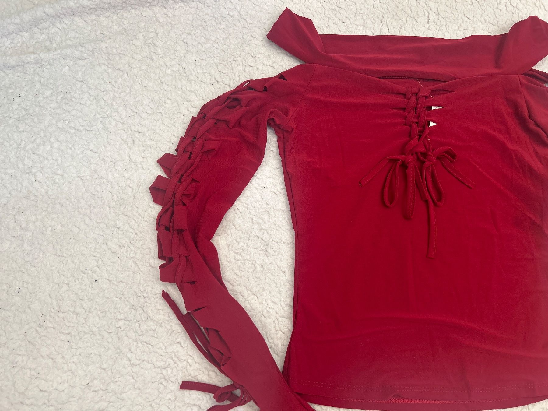 T-shirt: Rotes Oberteil mit Schnürung Gr S NEU – Nuovo e nell'imballaggio originale da Regensdorf venduto da Spyke55 2
