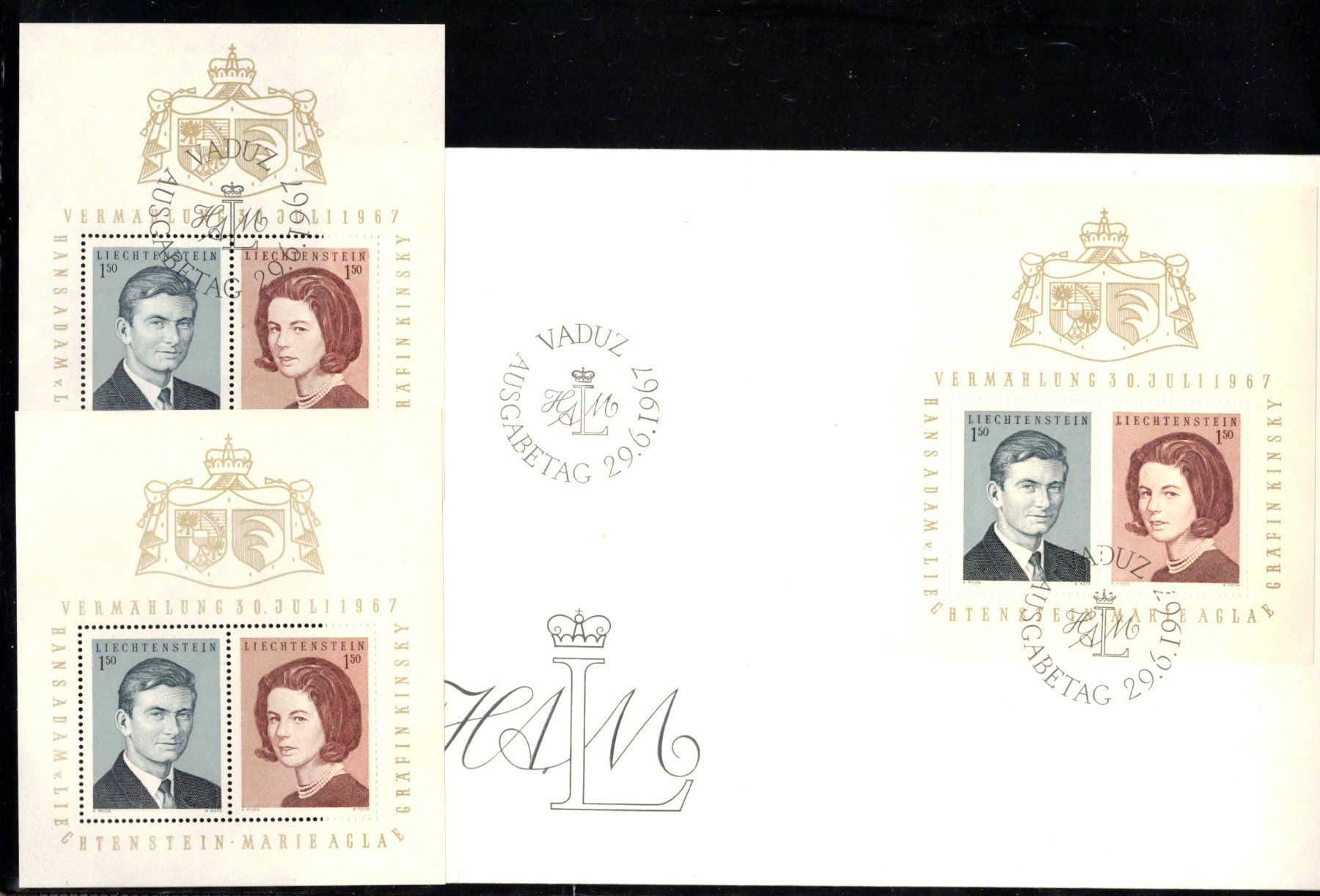 Tutti i francobolli: 1967 Vermählung 1FDC + 2x Block – Usato da Rheinau venduto da loxis