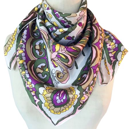 Foulard 77 x 77 cm Seide Scarf OSTINELLI VINTAGE 1970s