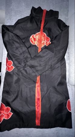 Naruto Akatsuki Mantel Cosplay schwarz/rot + Itachi Ring