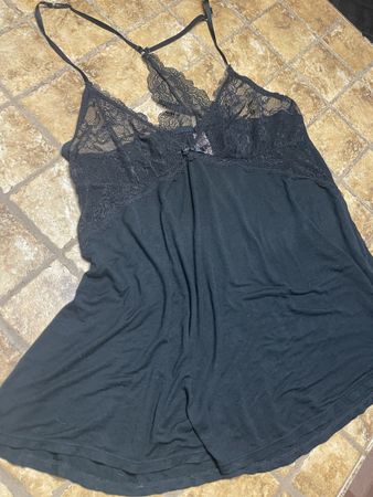  Hunkemöller Chemise di viscosa e pizzo nero tgM/L 