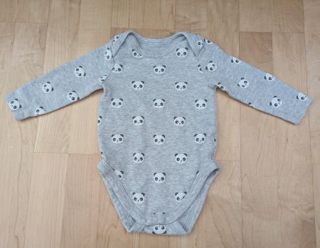 Baby Langarm-Body mit Panda-Muster, Gr. 68