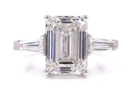 Bague diamant laboratoire 6.02 ct Emerald Cut IGI
