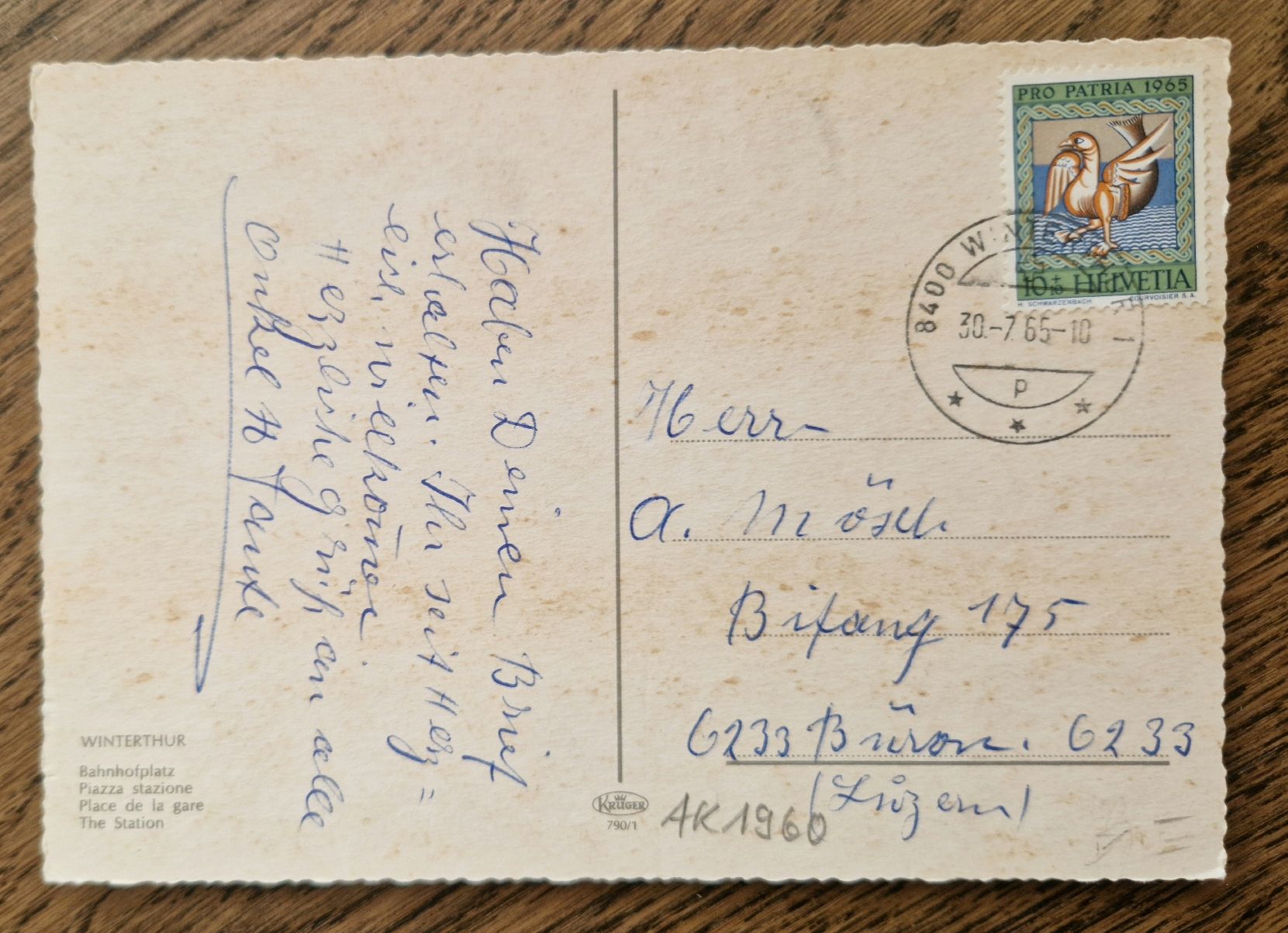 Cartes postales: Winterthur, Bahnhofplatz, Oldtimer 1965 – D'occasion à Ebikon par Donar50 1