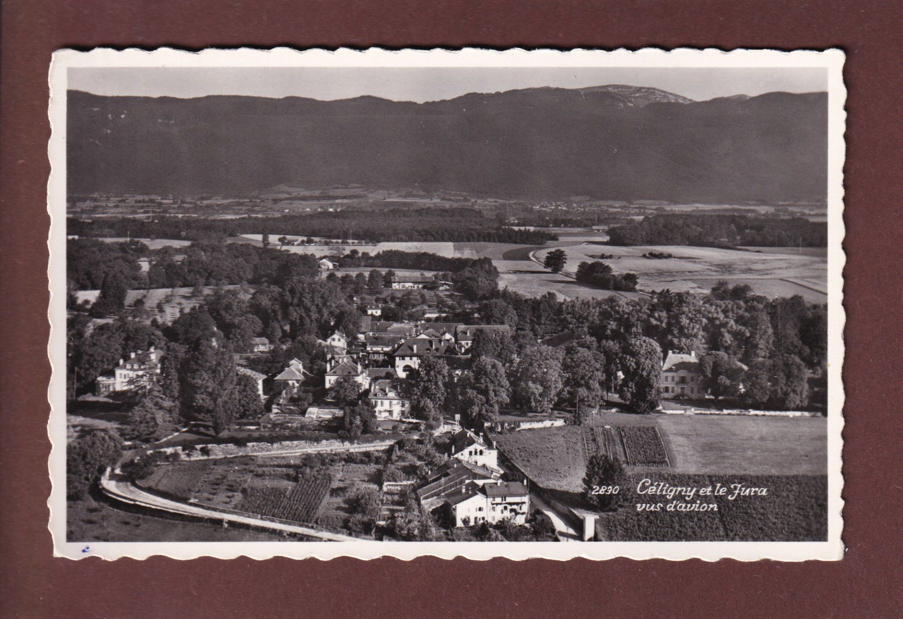 Cartoline postali: CELIGNY vu d'avion - 1959 – Usato da Pully venduto da nicecards