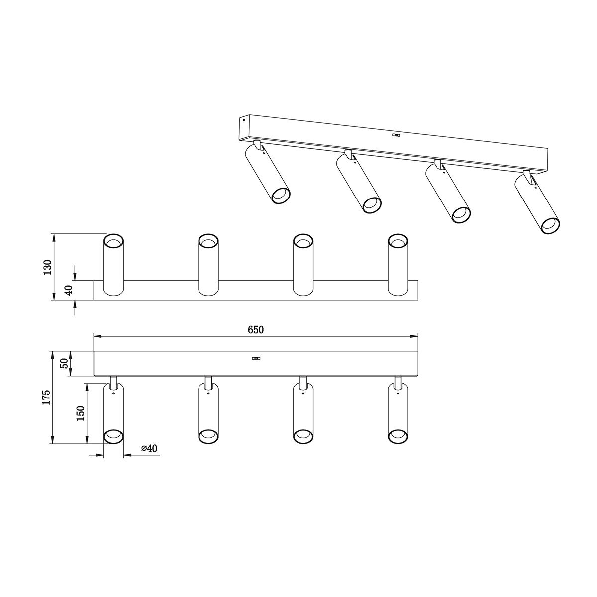 Lampen: LED Strahler, 4er, Schwarz 65 cm x 13 cm – Neu (gemäss Beschreibung) aus Kreuzlingen von Smart-Light 7