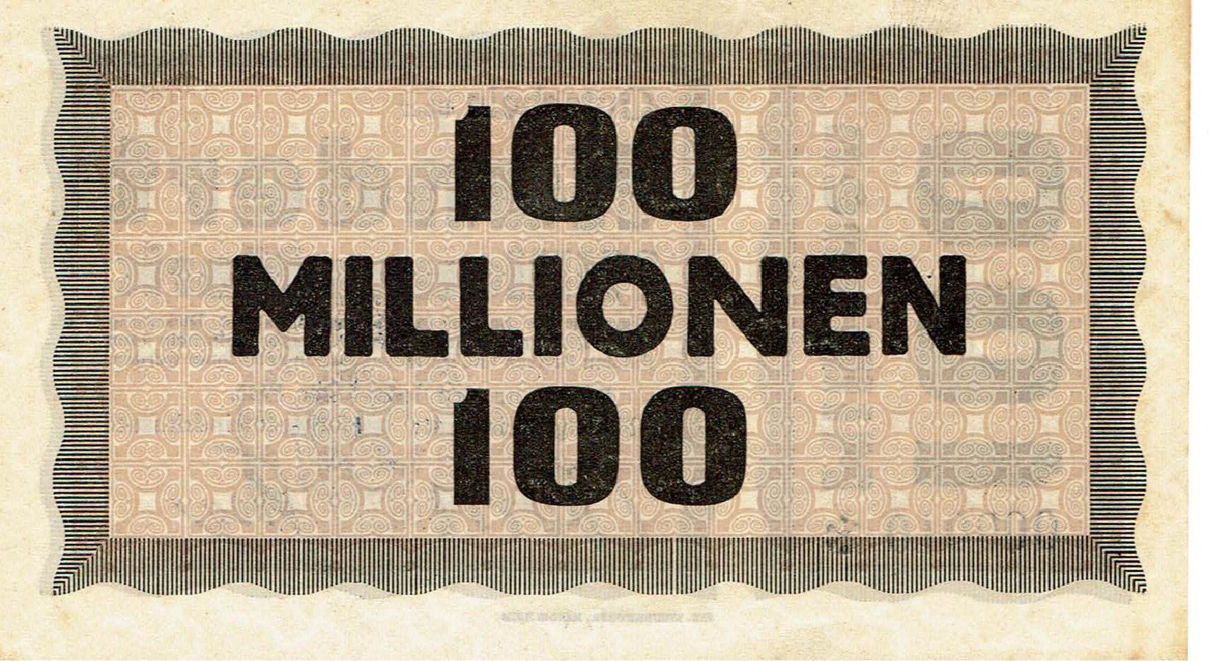 Banconote: Dirlewang 100 Mil.Mark+Stempel 01.10.1923 VZ+-VZ++ – Usato da Steffisburg venduto da ber_8htf 1
