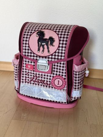 Belmil Schulrucksack Mädchen Pink – Pferde-Motiv, Top Zustan