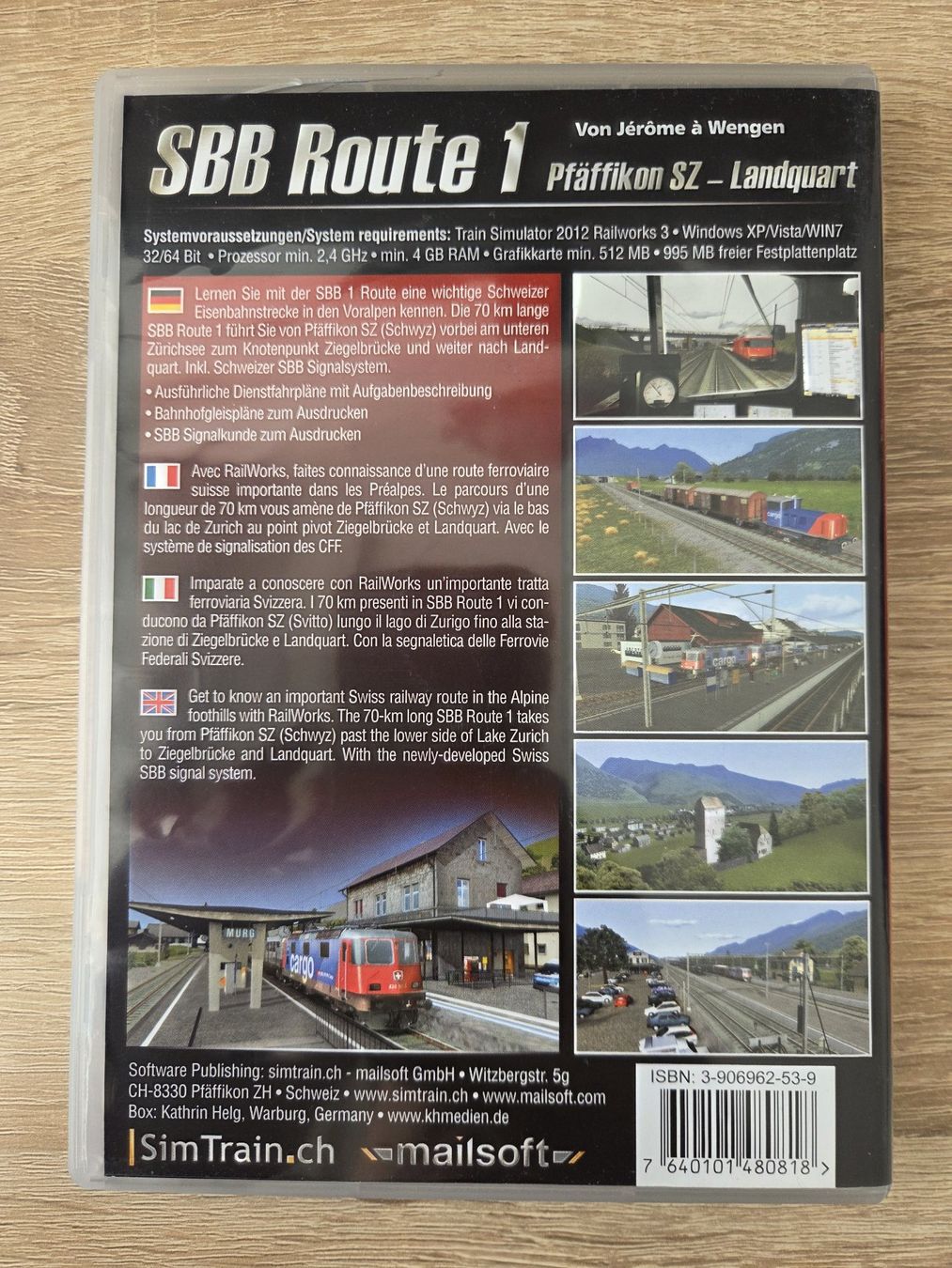 Giochi: SBB Route 1 for Microsoft Train Simulator EN/GR - PC – Usato da Carouge GE venduto da Franllo 1
