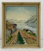 R. Elsener Original Ölgemälde Bergsee Landschaft gerahmt 56