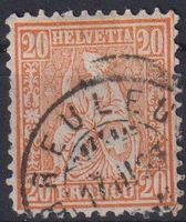 Sitzende Helvetia "20", Nr.48,V-O, SBK 220.-++++
